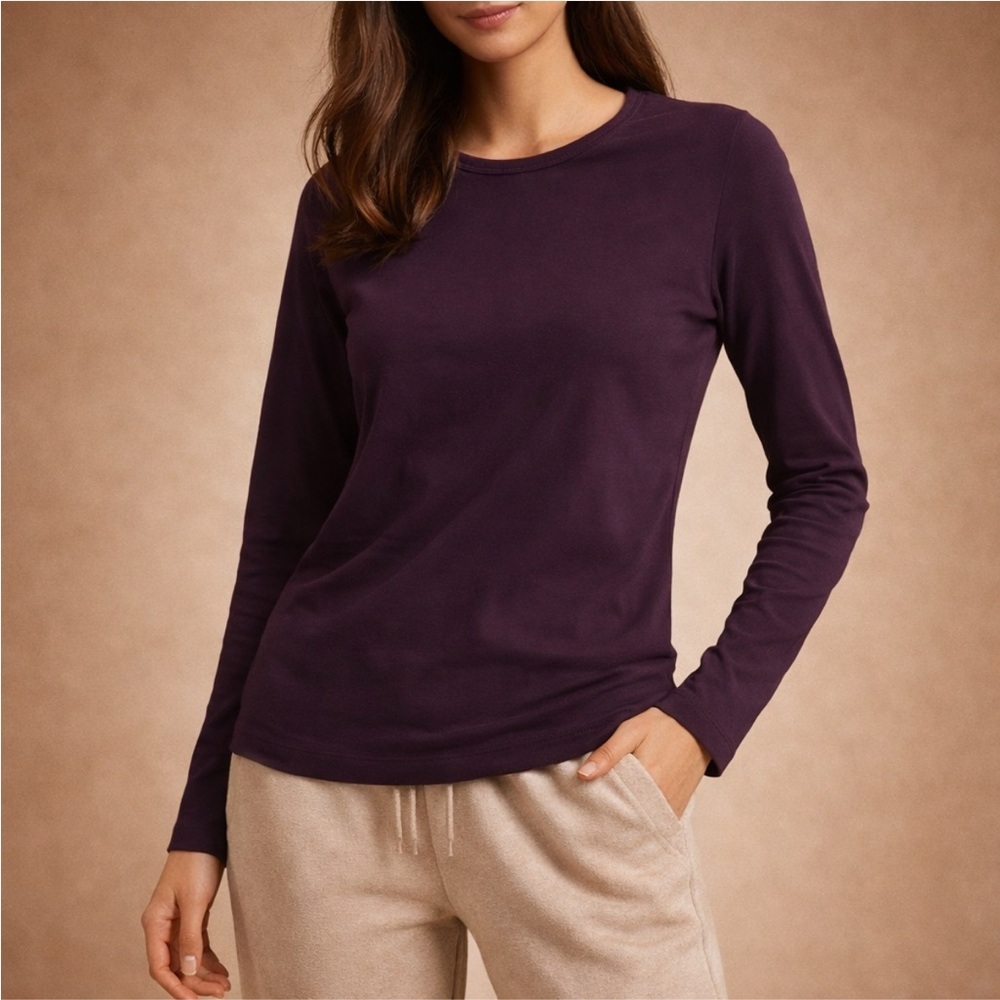 Vintage Preview International Plum Long Sleeve Crewneck Top – Women’s Large